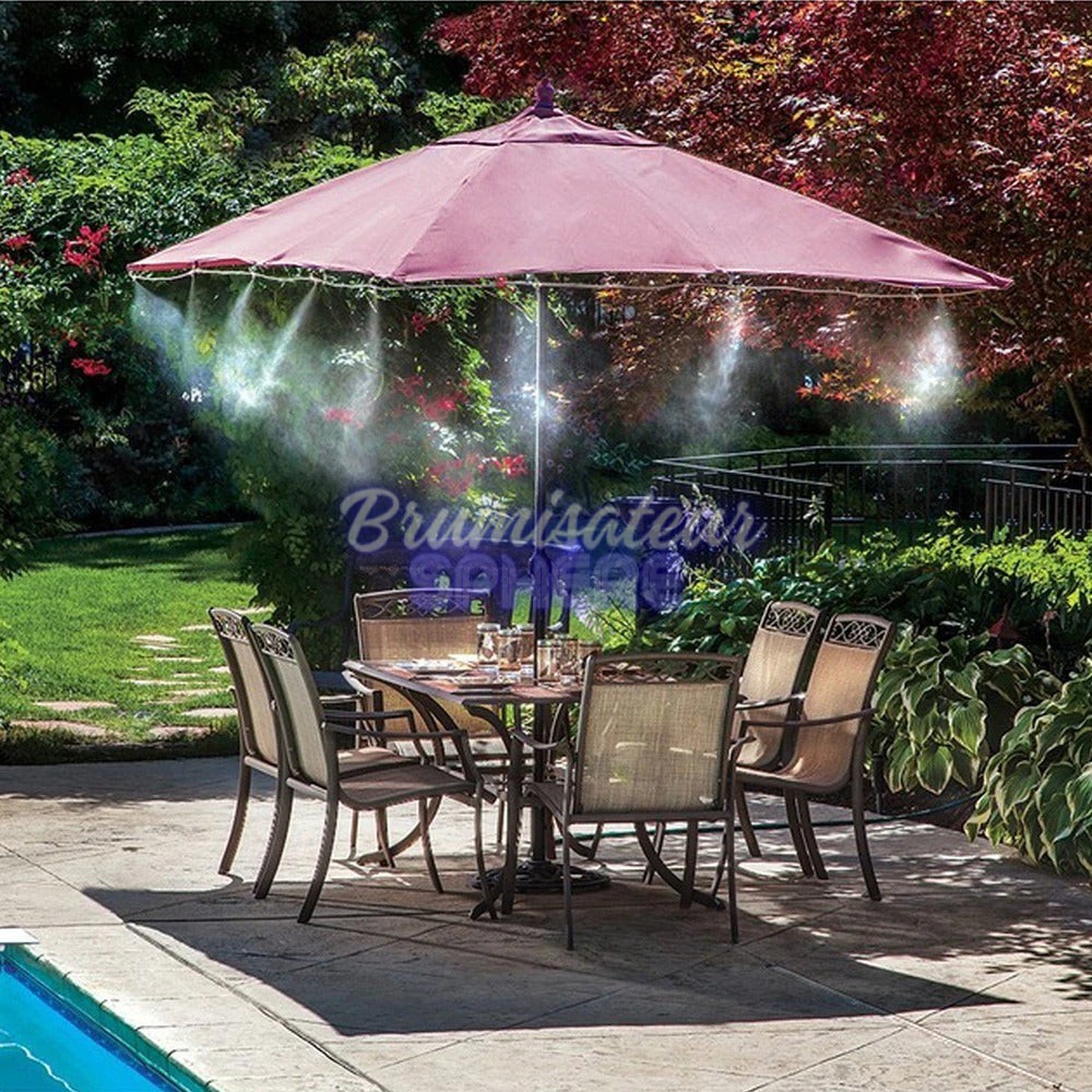 Kit Brumisateur Pour Terrasse Et Jardin - Longueur 10 Mètres - Système De Refroidissement Par Brume Fine - Pour été, Serres, Piscines